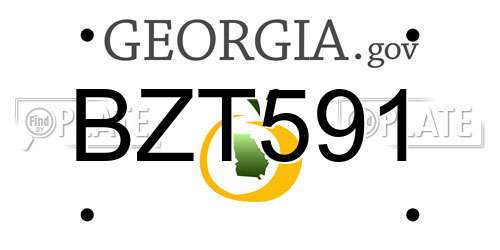 BZT591 Georgia License Plate