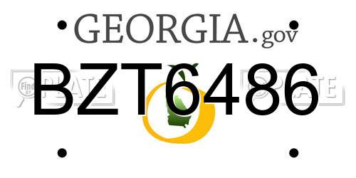BZT6486 Georgia License Plate