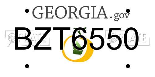 BZT6550 Georgia License Plate