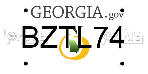 BZTL74 Georgia License Plate