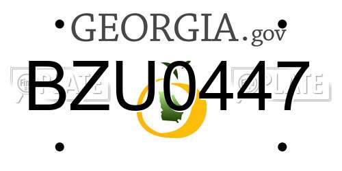 BZU0447 Georgia License Plate