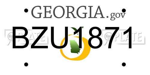 BZU1871 Georgia License Plate