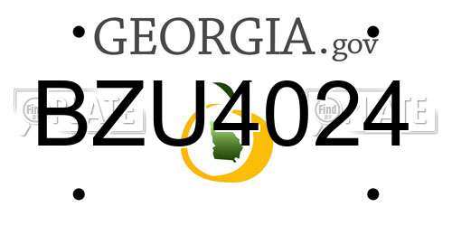 BZU4024 Georgia License Plate