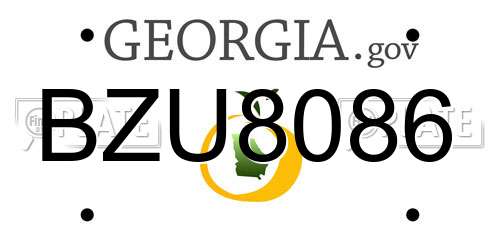 BZU8086 Georgia License Plate