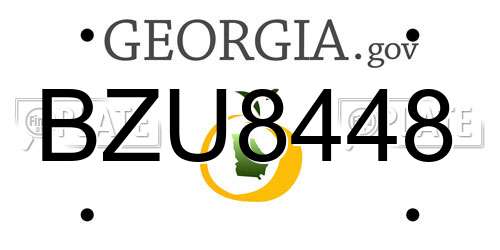 BZU8448 Georgia License Plate