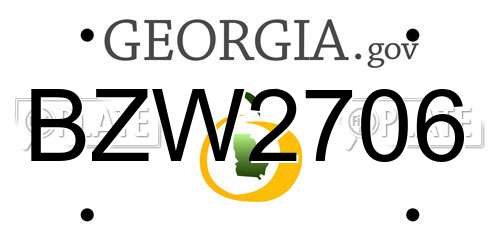 BZW2706 Georgia License Plate