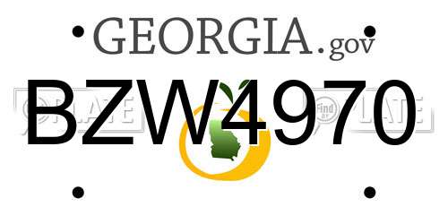 BZW4970 Georgia License Plate