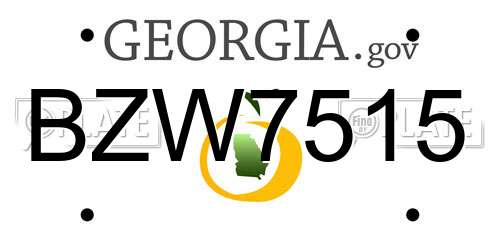 BZW7515 Georgia License Plate