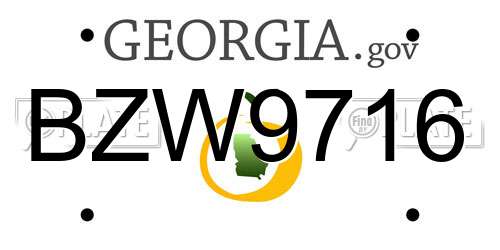 BZW9716 Georgia License Plate