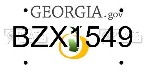 BZX1549 Georgia License Plate