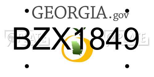BZX1849 Georgia License Plate