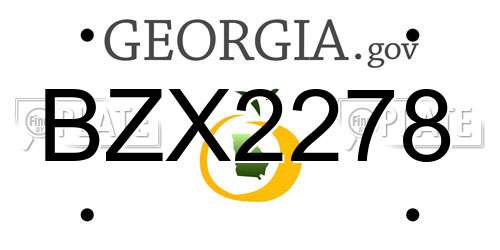 BZX2278 Georgia License Plate