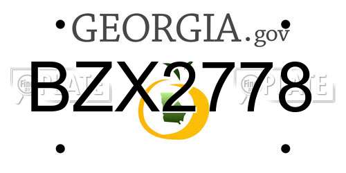 BZX2778 Georgia License Plate