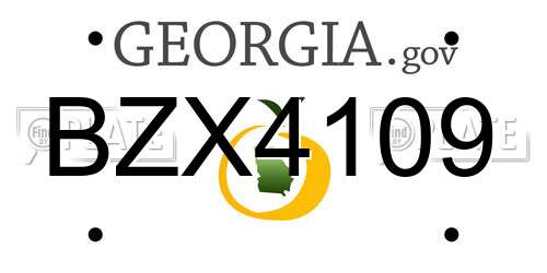 BZX4109 Georgia License Plate