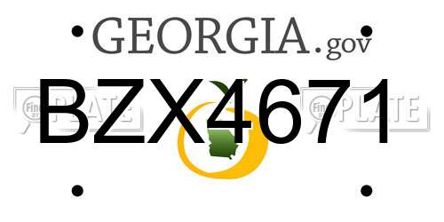 BZX4671 Georgia License Plate