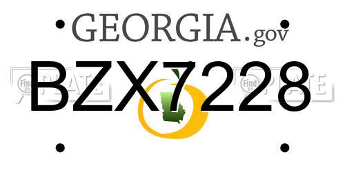 BZX7228 Georgia License Plate