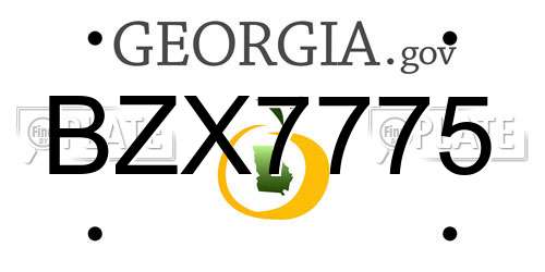 BZX7775 Georgia License Plate