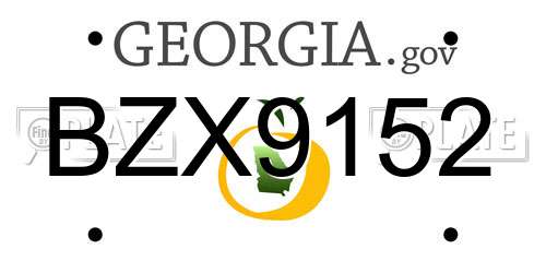 BZX9152 Georgia License Plate