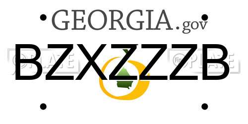 BZXZZZB Georgia License Plate