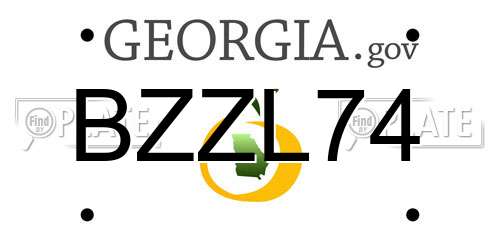 BZZL74 Georgia License Plate