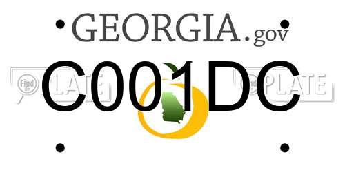 C001DC Georgia License Plate