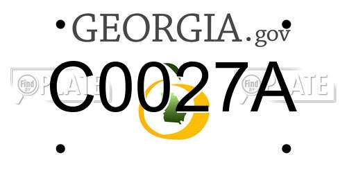 C0027A Georgia License Plate