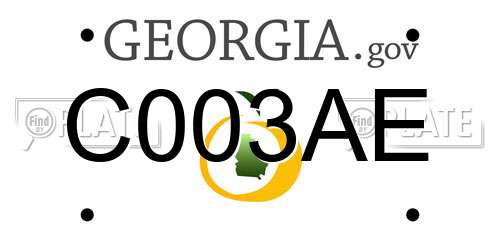 C003AE Georgia License Plate