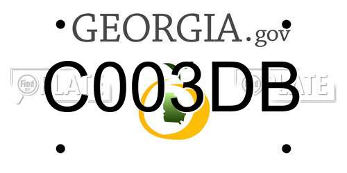 C003DB Georgia License Plate