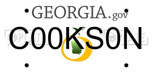 C00KS0N Georgia License Plate