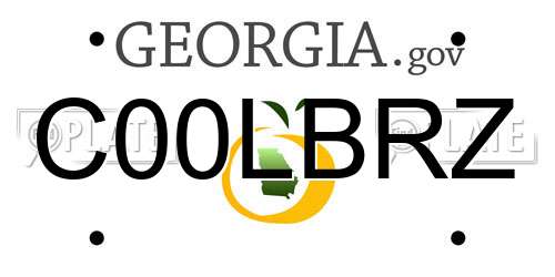C00LBRZ Georgia License Plate