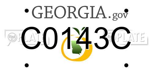 C0143C Georgia License Plate