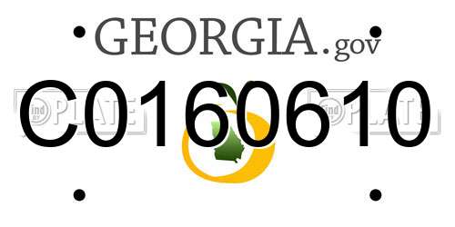 C0160610 Georgia License Plate
