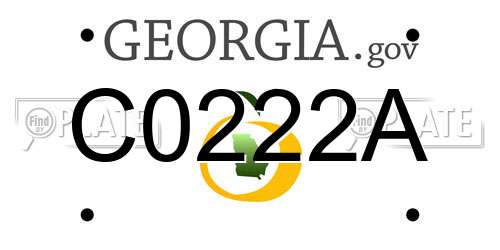 C0222A Georgia License Plate