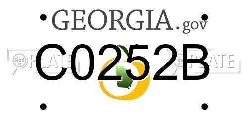 C0252B Georgia License Plate