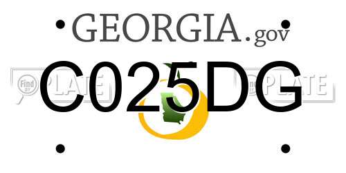 C025DG Georgia License Plate