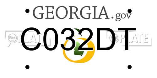 C032DT Georgia License Plate