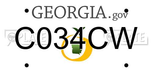 C034CW Georgia License Plate