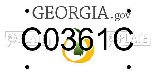 C0361C Georgia License Plate