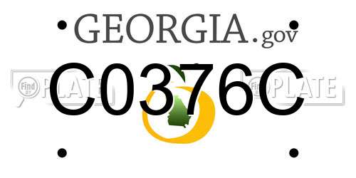 C0376C Georgia License Plate