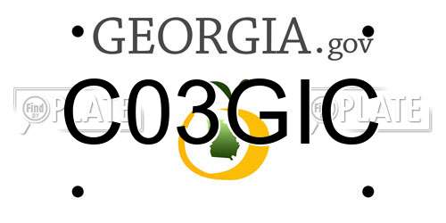 C03GIC Georgia License Plate