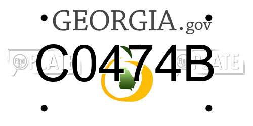 C0474B Georgia License Plate