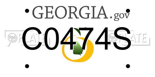 C0474S Georgia License Plate