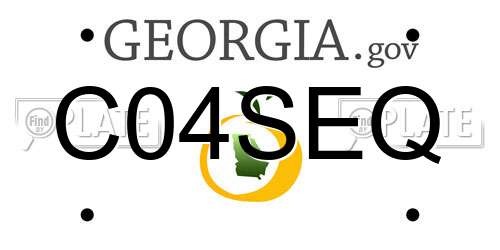 C04SEQ Georgia License Plate