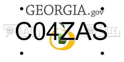 C04ZAS Georgia License Plate