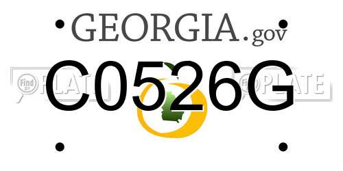 C0526G Georgia License Plate