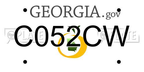 C052CW Georgia License Plate