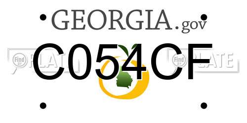 C054CF Georgia License Plate