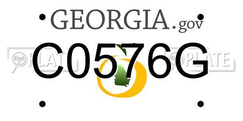 C0576G Georgia License Plate
