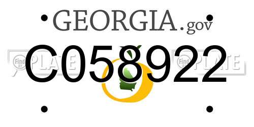 C058922 Georgia License Plate