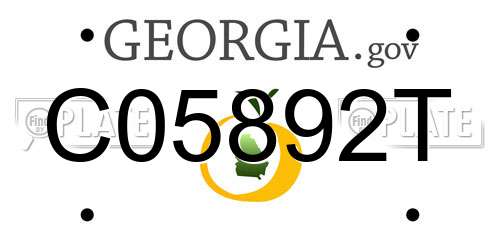 C05892T Georgia License Plate